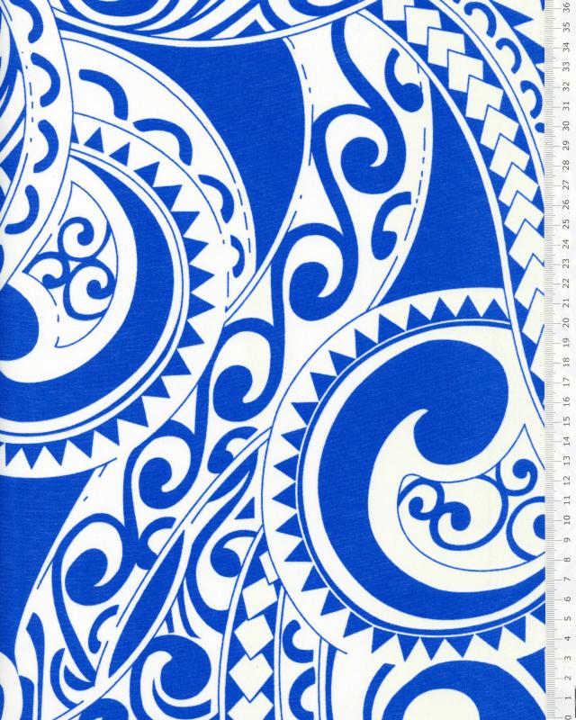 Polynesian fabric TATAN Blue - Tissushop